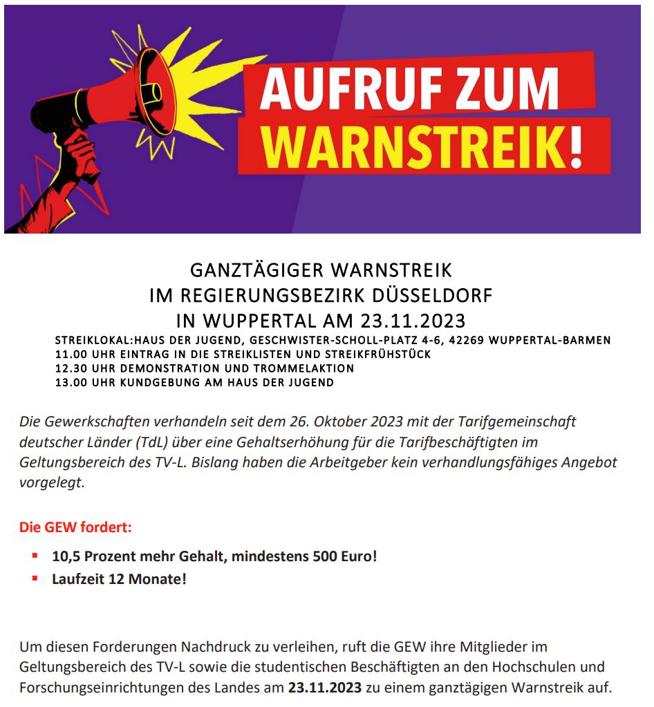 Warnstreik am 23.11.23 in Dsseldorf